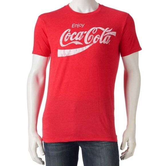 NWT Coca-Cola Graphic Red Logo Tee T-Shirt Medium - Picture 1 of 4